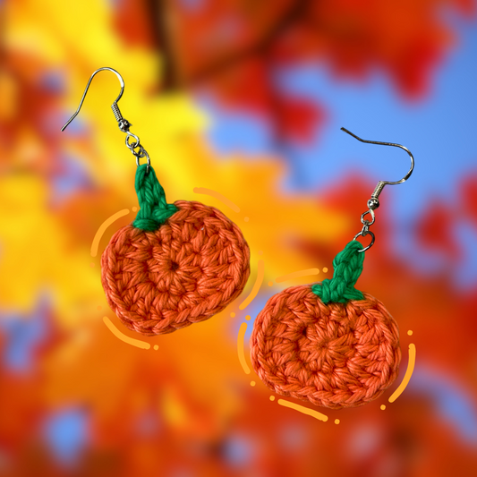 Flat Pumpkin Earrings