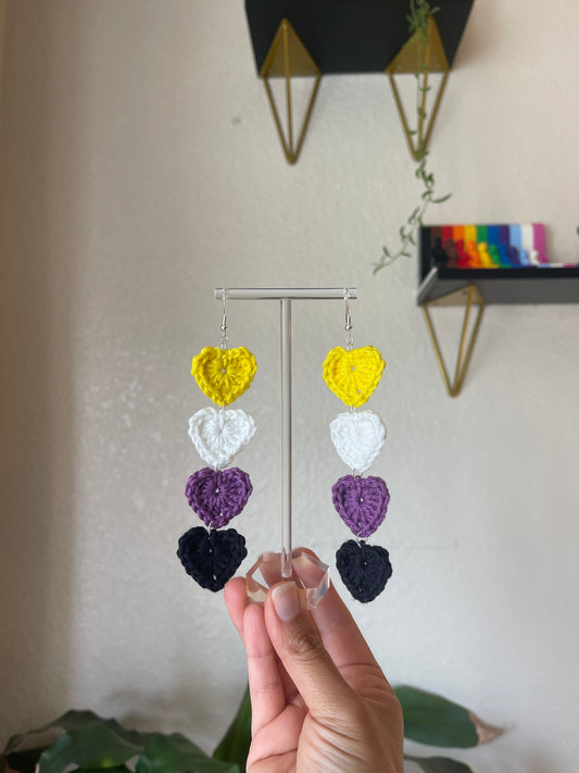 Nonbinary Pride Earrings 4-tier