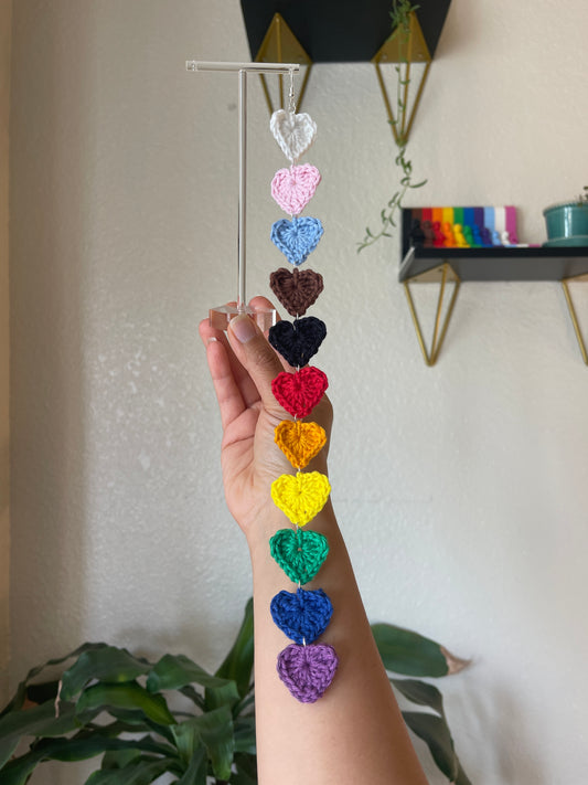 SINGLE Long Progress Pride Earring 11-tier